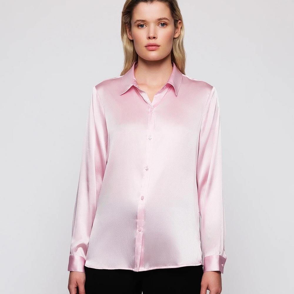 Mirto Pink Satin Women's Top size 42 or medium